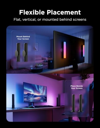 Govee Smart RGBICWW TV Light Bar for Living Room & Gaming - Black - Segmented Color & App Control