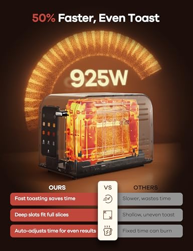 Ganiza 2-Slice Touchscreen Smart Toaster - Wide Slot, Stainless Steel