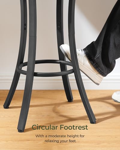 Round Bar Table 2-Tier High Top Pub Dining Table - Rustic Brown & Black - Variation 1