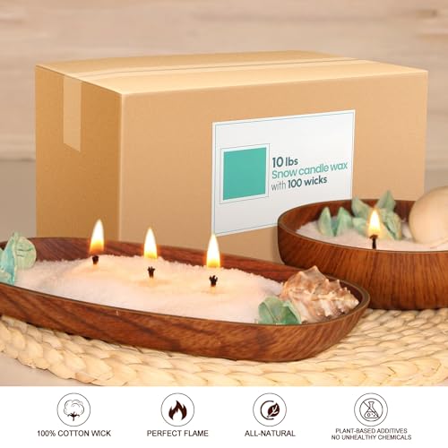 Pearl Wax Sand DIY Candle Making Set - 10 lb, Reusable & Unscented with 100 Wicks - Pearl Wax Variation