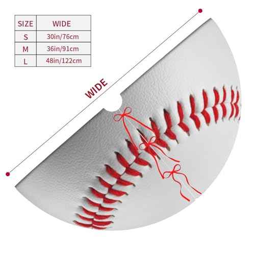 Sport Baseball Ball 36 Inch Christmas Tree Skirt Round Winter Snow Suitable for Christmas Xmas Halloween Holiday Party Decor Decoration Occasion