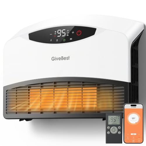 GiveBest 1500W White Wall-Mounted Space Heater with WiFi & Remote Control