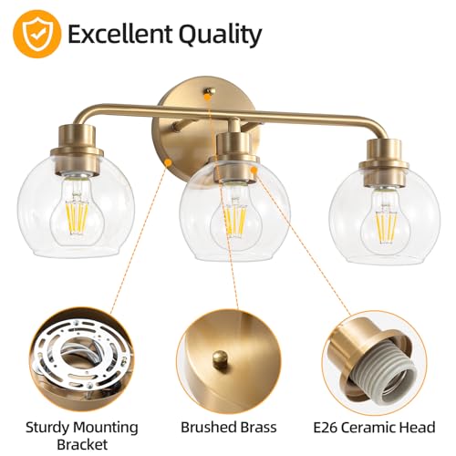 Bathroom Light Fixtures Gold Vanity Light 3-Light Brushed Brass Variation of THIS listing