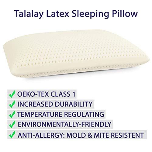 RejuveNite Latex Pillow Set Queen High Profile - Supportive, Breathable Bedding