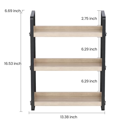 HNRLOY Bathroom Counter Organizer - 3 Tier Burlywood Makeup Shelf