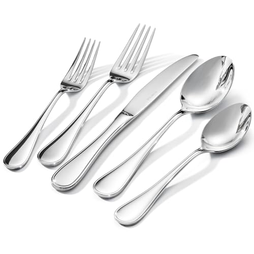 Silver / 40-Piece Stainless Steel Flatware Set for 8 - KINGSTONE