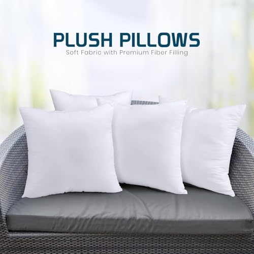 20x20 Inch Throw Pillow Inserts Set of 4 - Fluffy Down Alternative Cushions for Sofa, Bed & Outdoors