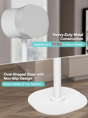 Haturi White Speaker Stands for Sonos ERA 100 & ERA 300 - 2 Pack