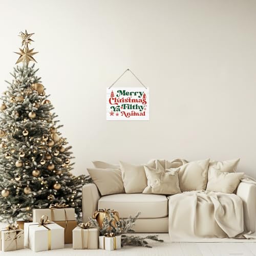 Merry Christmas Wooden Sign 15x11.4 Inches Holiday Wall Decor Rustic Festive Decor