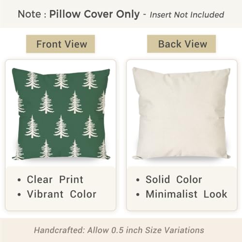 PANDICORN 18x18 Green Christmas Pillow Covers Set of 2 - Farmhouse Decor