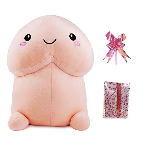 Funny Plush Pillow Cute Creative Cartoon Soft Stuffed Plush Home Decor Pillow Plush Prank Festival Gift for Friend (Smile Pink, 11.8in)