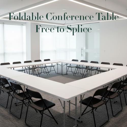 HLPB 6 ft Narrow Folding Table with Handle & Safety Lock - Space-Saving, Heavy-Duty