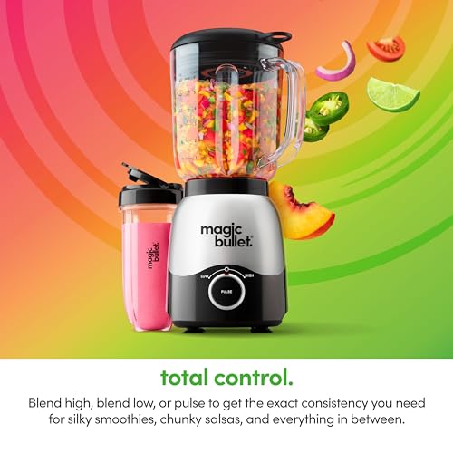 Magic Bullet Combo Blender 600W with 48oz Pitcher & To-Go Cup - Silver