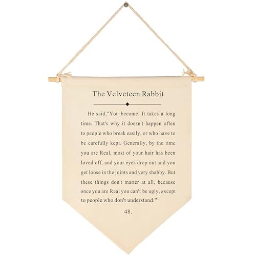 The Velveteen Rabbit-Hanging Wall Decor Gifts for Baby Boys Girls Kids-Canvas Hanging Pennant Banner Wall Decor Gifts for Nursery Classroom Baby Room Playroom Homeschool Reading Room Bedroom