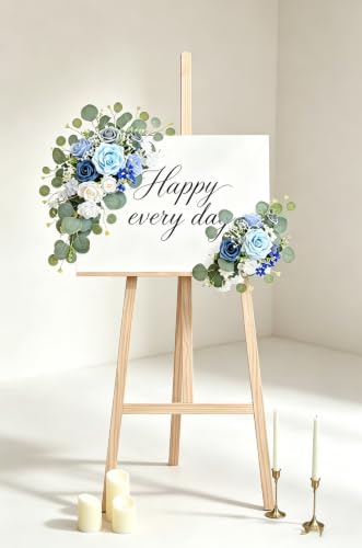 Artificial Wedding Arch Flowers Set - Blue Flower Garlands for Wedding & Party Decor