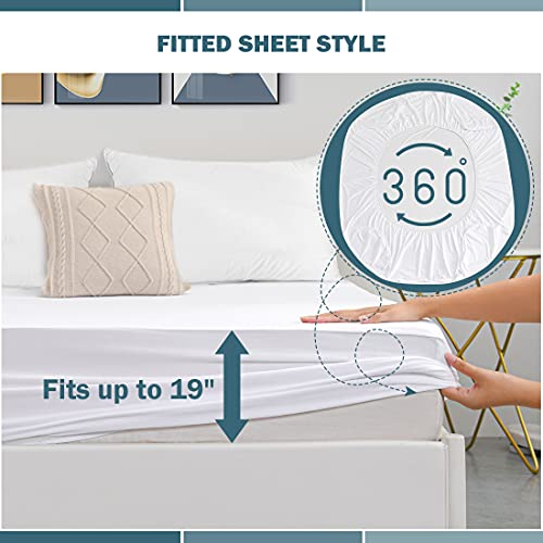 UNILIBRA 2 Pack Full Waterproof Mattress Protector Deep Pocket Bed Cover - White