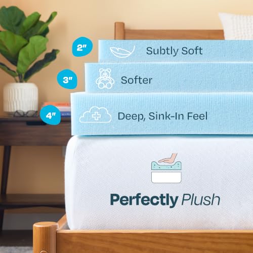 Queen Size 3 Inch Gel Infused Memory Foam Mattress Topper - Plush Cooling Comfort - Pressure Relief - CertiPUR Certified Variation of THIS listing