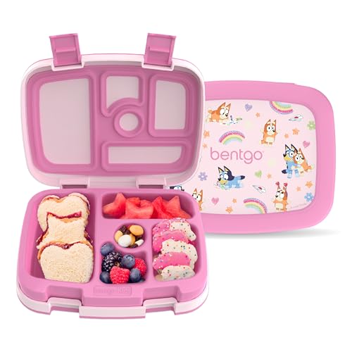 Kids Leak-Proof Bento Lunch Box - Bluey Hearts & Crafts, 5 Compartments