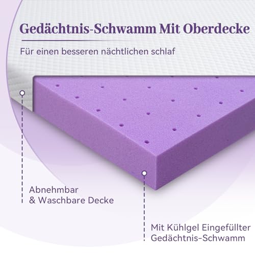 Twin XL Gel Memory Foam Mattress Topper 3 Inch Ventilated High Density Bed Pad with Removable Cover