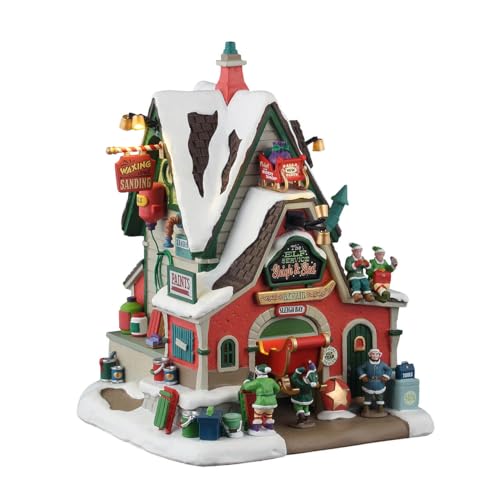 Lemax Lighted Village Building - The Elf Service Sleigh & Sled Repair, Battery-Operated, 2025 Collection