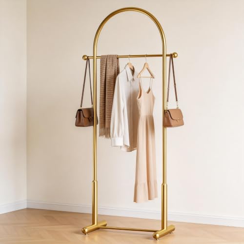 Gold Arch Clothing Rack - Freestanding Metal Garment Rack for Home & Store