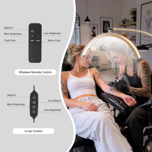 MINIEAR Gold Half Moon Lash Light Dimmable LED Lamp for Eyelash Extensions & Estheticians