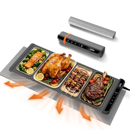 Dark Grey Warming Mat for Food 36x15 Inch Fast Heat Child Lock - LNNIW