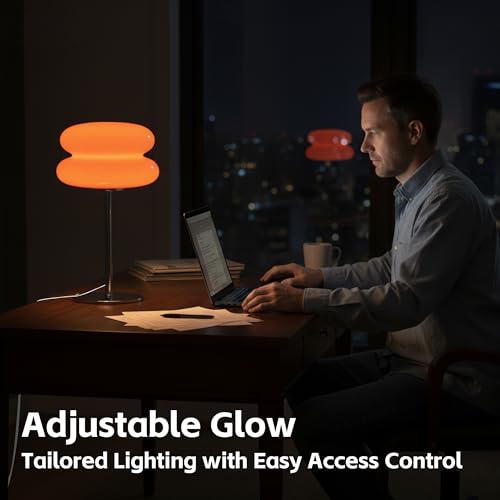 Xiaojuande Orange Glass Mushroom Lamp 01-Orange - Dimmable USB Table Light