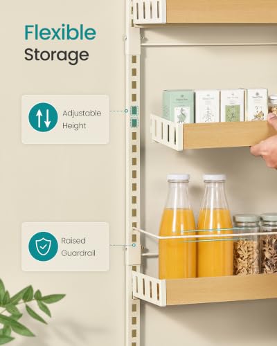 8-Tier Over-the-Door Pantry Organizer with Adjustable Baskets and Anti-Tip Bars