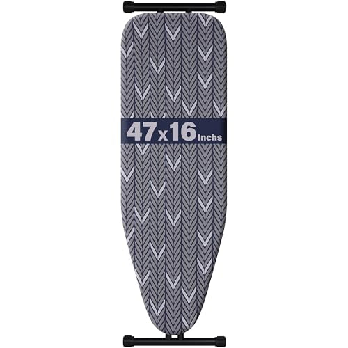 Full Size Ironing Board - Extra-Wide 47x16 Inches, Solid Variation