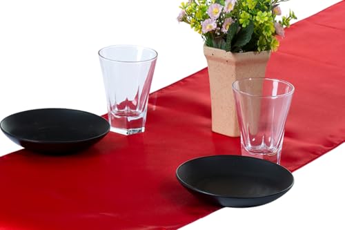 MDS 15 Pc Red Satin Table Runner 12 x 108 Inch - Pack for Wedding