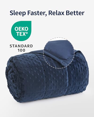Mr. Sandman Weighted Blanket for Adults Navy Blue 15 lbs Queen Size 60x80"