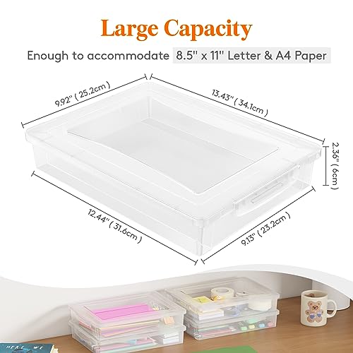 Lifewit 5 Qt Clear Storage Bins with Lids - Set of 4, Stackable, BPA-Free Plastic
