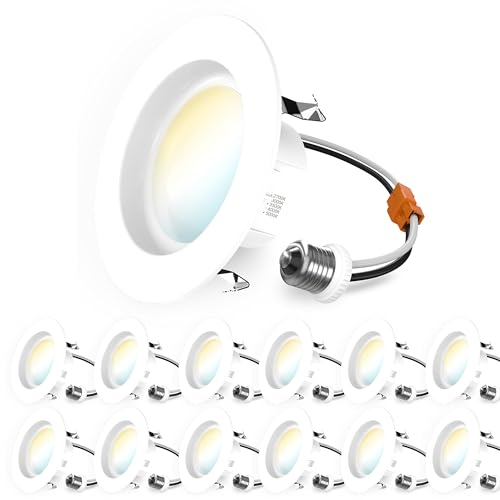 Sunco 4-Inch Recessed LED Can Lights with 5-Color CCT Switch, 11W=40W Retrofit