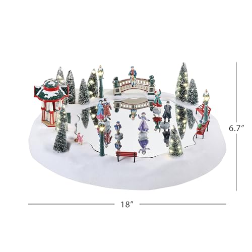 Mr. Christmas Alpine Slalom Winter Wonderland Skating Rink with Moving Figures & 15 Carols