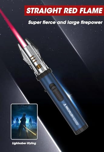 MEIRUBY Blue Lightsaber Torch Lighter - Windproof Flame Safety Gift for Men Dad