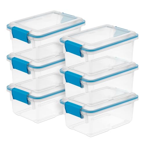 Sterilite Gasket Storage Box with Lids - 7.5 Quart, 6-Pack - Under Bed Organization
