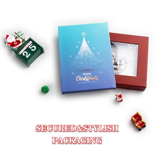 NOVELTYBOXUSA 24 Christmas Cards with Envelopes – 4 x 6, 4 Designs, Blank Inside, Boxed (Brown-Red variant)