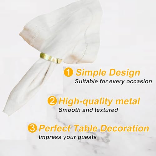 GERILKAI Gold Napkin Rings 80 Pcs Stainless Steel Round 4cm – 80 Gold Round