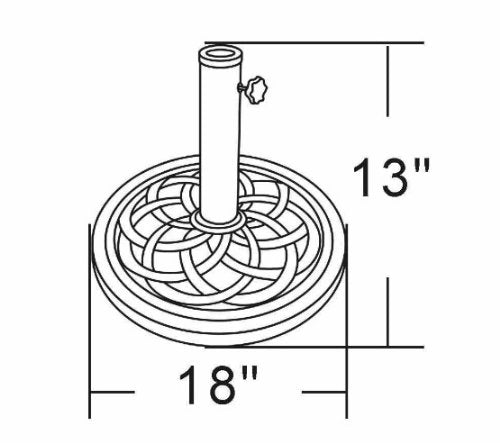 DC America 18-Inch Cast Stone Umbrella Base - Rust-Free Bronze Finish, Fits 5cm Mast