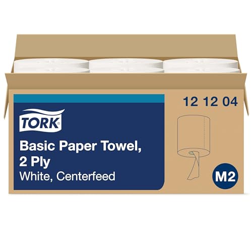 6 Rolls x 600 Sheets Soft Centerfeed Hand Towels - White, High Absorbency, ECOLOGO