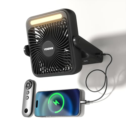 1-Pack VENSWID Magnetic Travel Fan - Cruise Approved 10000mAh Rechargeable Slim Fan