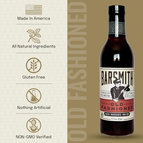 Barsmith Old Fashioned Mix - Classic Whiskey Drink Mixer w/Sweetness,