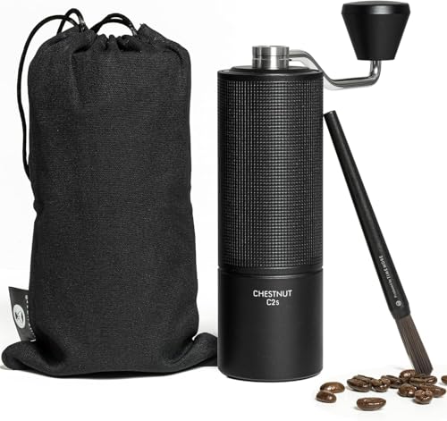 Manual Coffee Grinder - TIMEMORE Chestnut C2S Black with 38mm Conical Burr