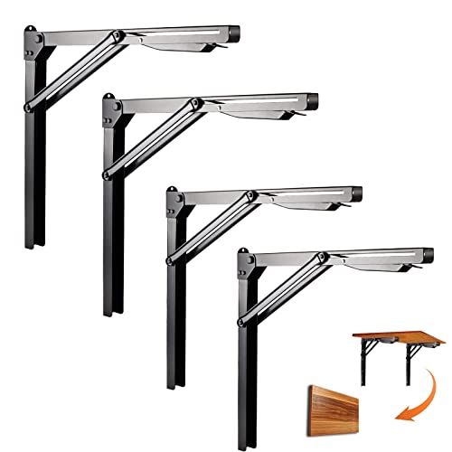 Ultrawall 24 Inch Folding Steel Shelf Brackets - 4 Pack Wall Mount Support