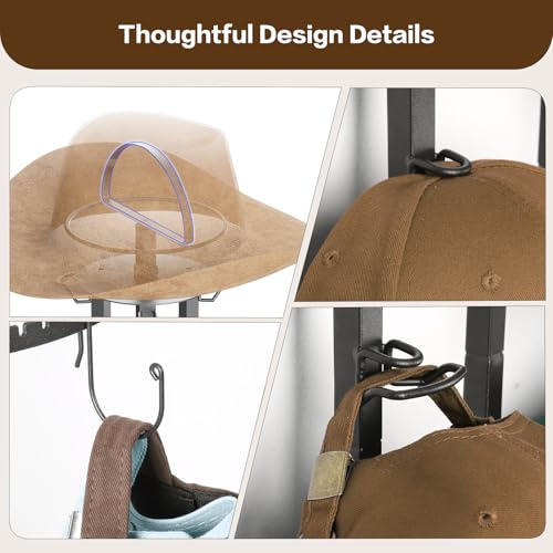Keebofly 360° Rotating 5-Tier Hat Rack Floor