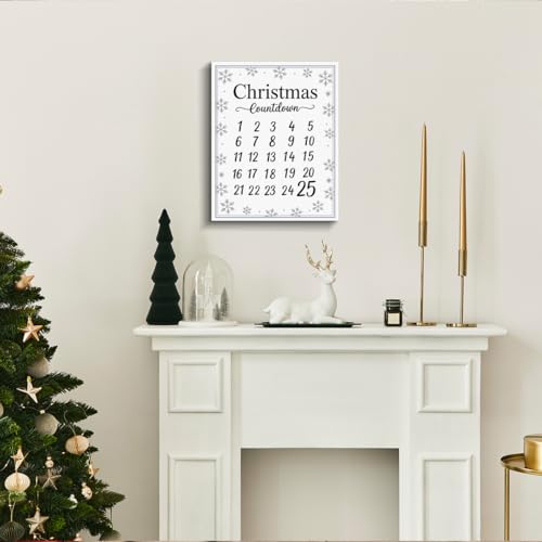 Christmas Countdown Calendar Wall Art - Festive Holiday Decor 8x10 Framed