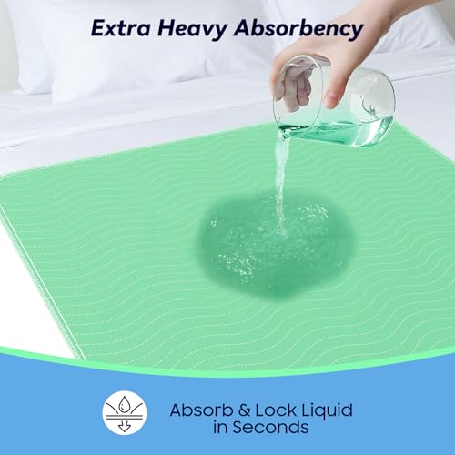 Fygrip 6 Pack 36x36 Waterproof Washable Bed Pads Extra Heavy Absorbency