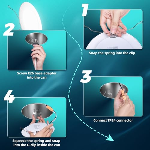 White 6 Inch Retrofit LED Recessed Lighting Kit - 12 Pack, 5 CCT, Dimmable