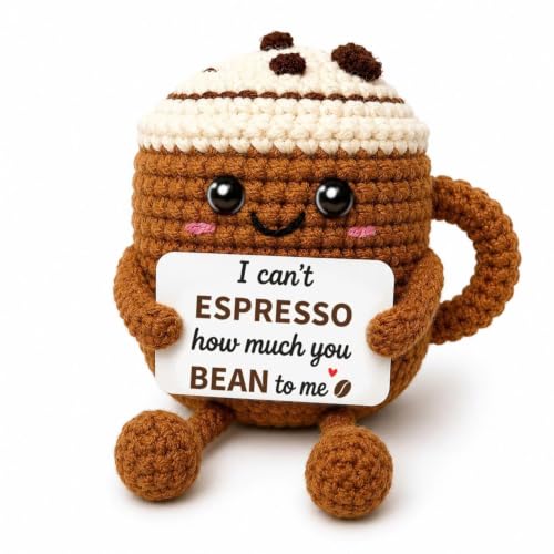 THEGIFTY Positive Crochet Espresso Cup - Birthday Gift for Her & Him - 'You Mean to Me' Variation